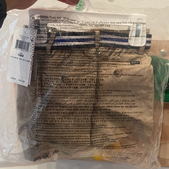 NWT Ralph Lauren khaki shorts with detachable blue and white striped belt - Picture 6 of 10